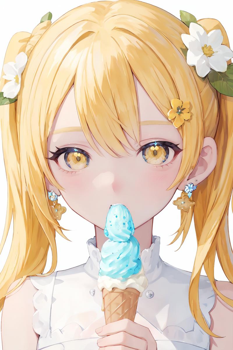 08763-2540526318-1girl,food,solo,hair ornament,blonde hair,flower,hair flower,ice cream,earrings,jewelry,holding,yellow eyes,hairclip,holding foo.png